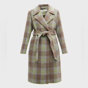 Noize Katja Plaid Belted Coat Size SP